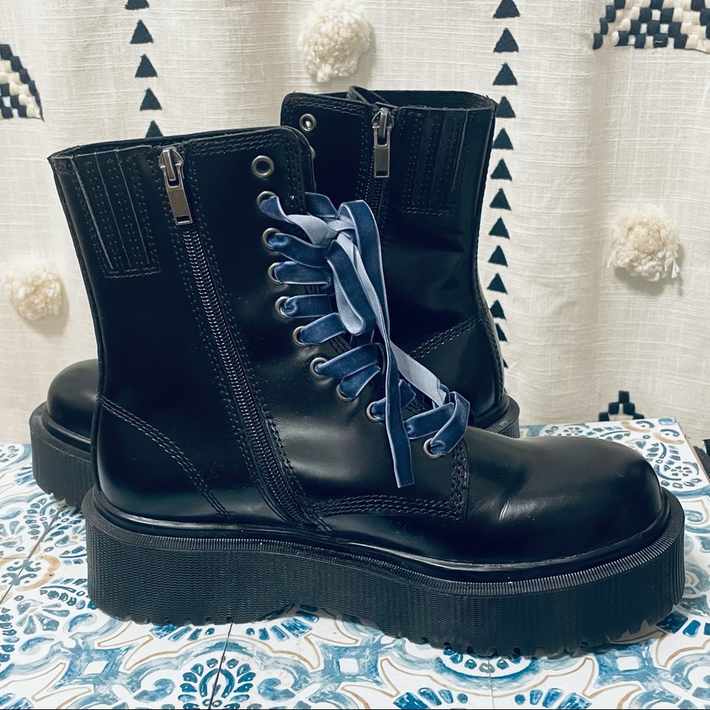 Jeffrey Campbell Sopas Lugged Platform Leather Combat Boot Black Size 8.5 - Picture 11 of 15